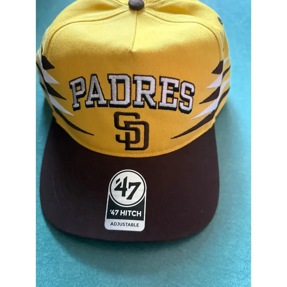 NWT San Diego Padres '47 Hitch Snapback Hat - Yellow/Brown Retro